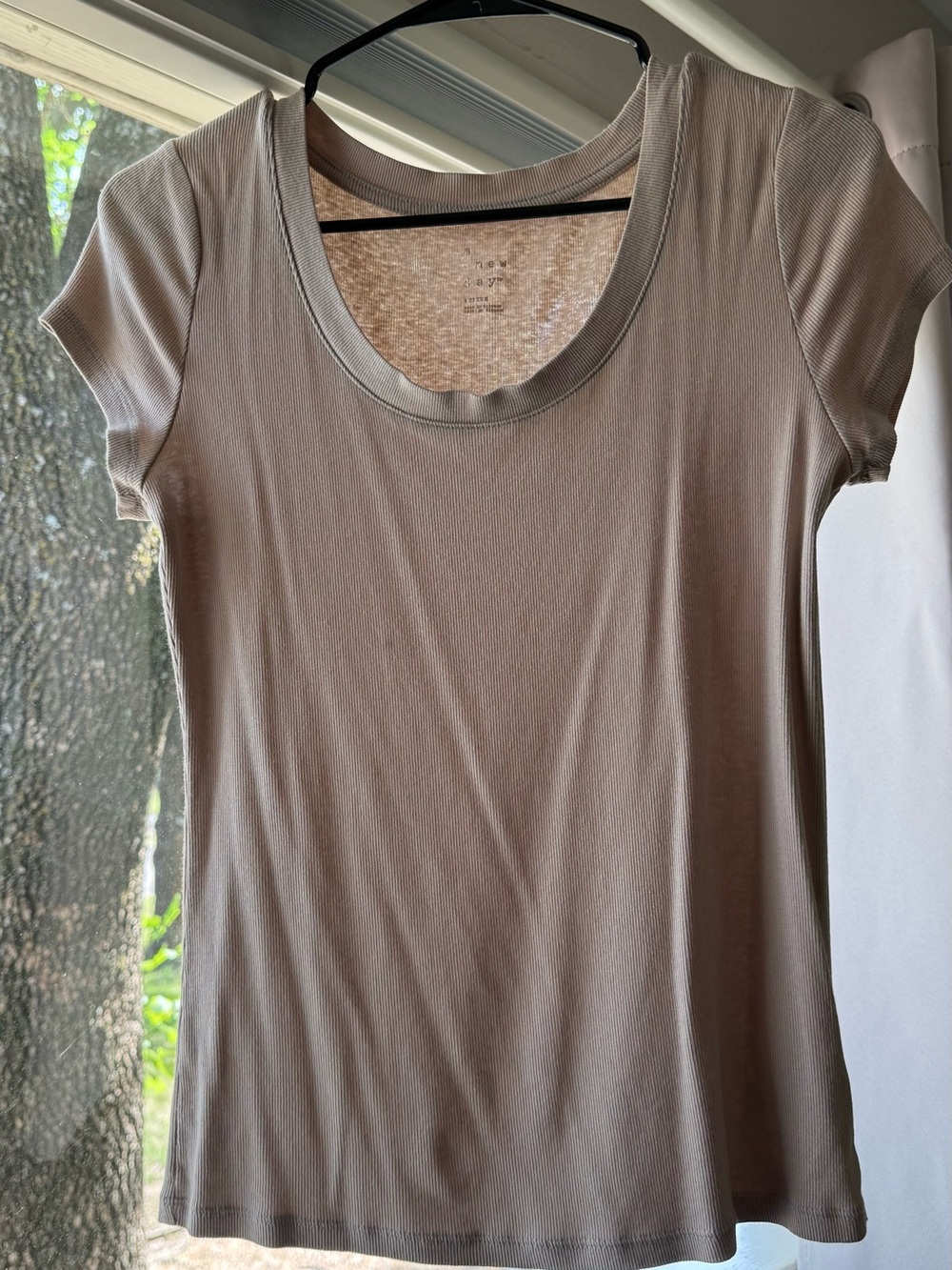 a new day Taupe Scoop Neck Short Sleeve Tee